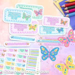 Mariposas Pastel - Etiquetas Personalizadas