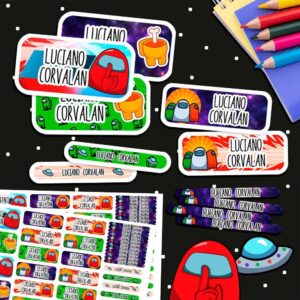 Etiquetas Escolares para Imprimir | Among Us (Archivo Digital PDF)