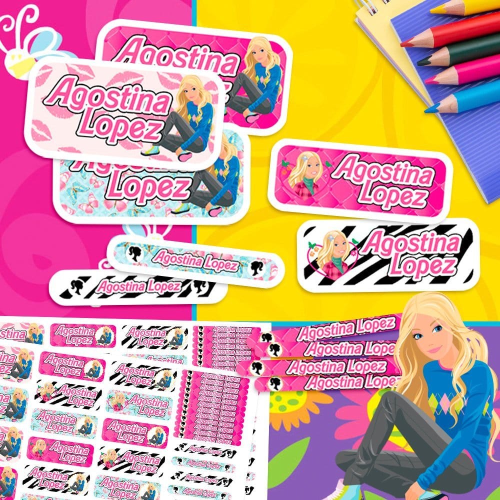 Etiquetas Escolares para Imprimir | Barbie (Archivo Digital PDF)