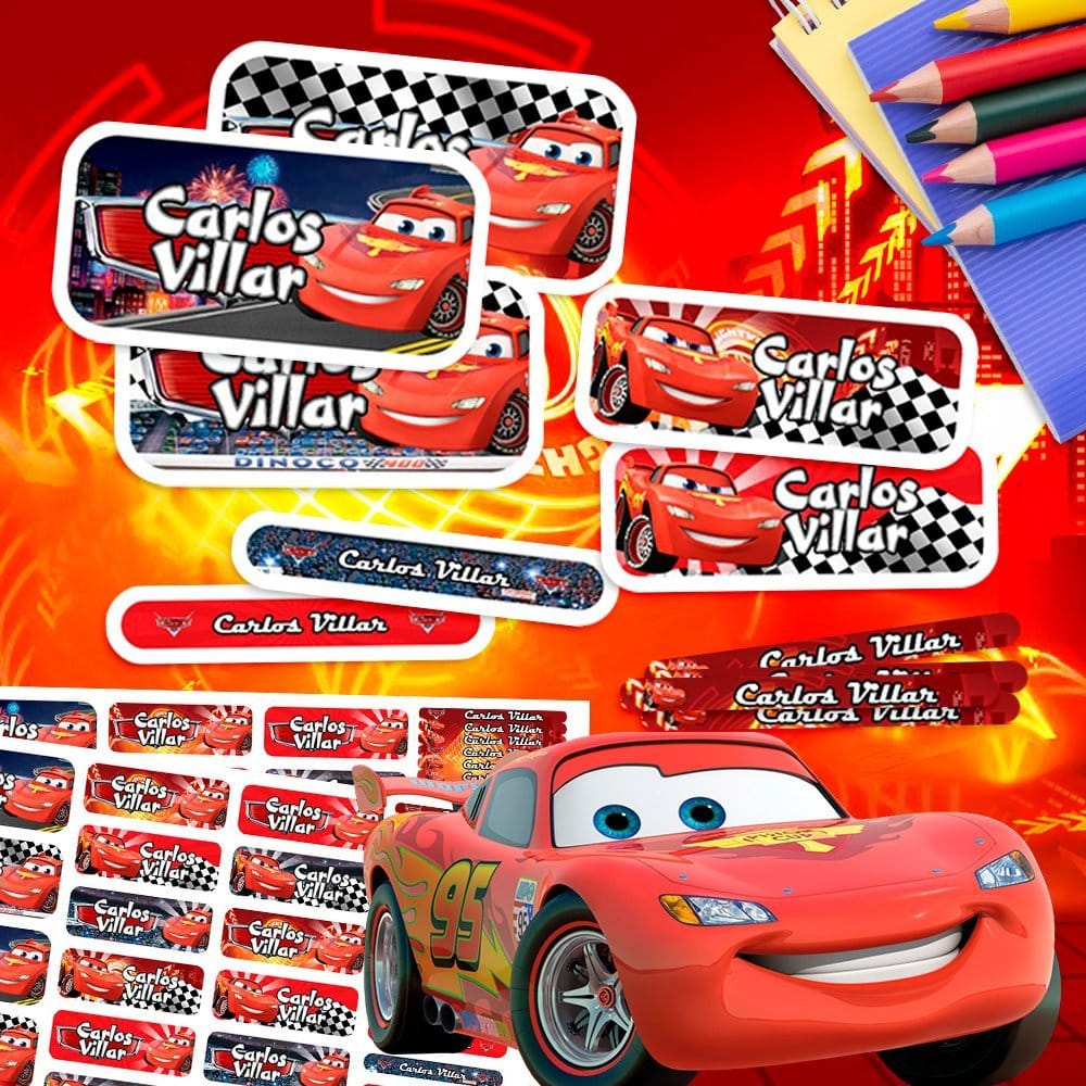 Etiquetas Escolares para Imprimir | Cars (Archivo Digital PDF)