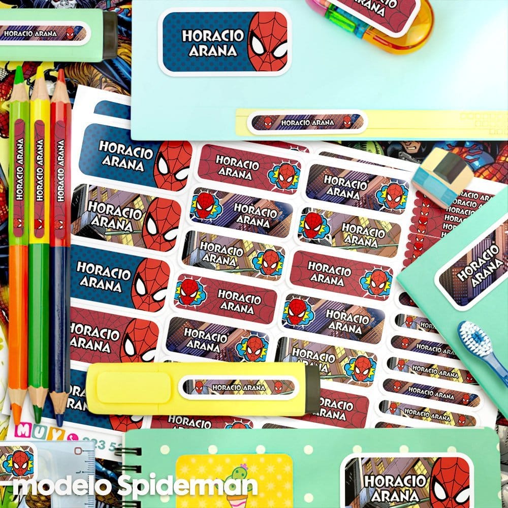 Etiquetas Escolares para Imprimir | Spiderman (Archivo Digital PDF)